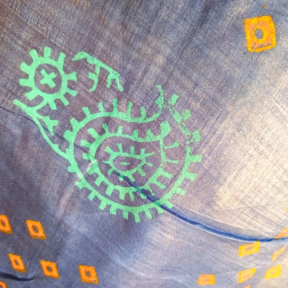 Tussar silk with Handblock printing Saree - Picture 6 of 10